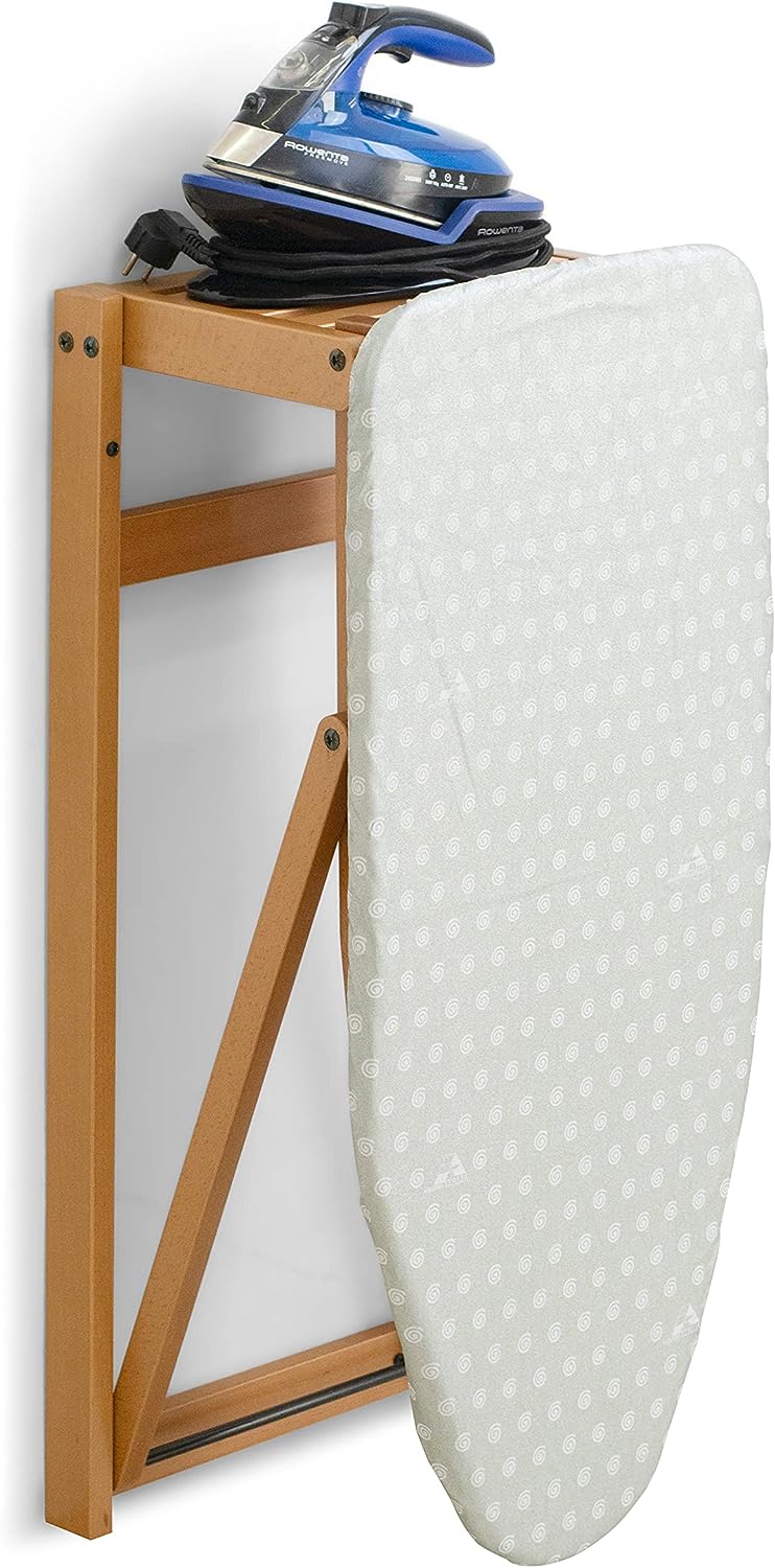Bügelbrett für die Wand, 633 Bügelbrett Jolly, Holz – abschliessbar – Kirsch-Finish AR-It das Herz d