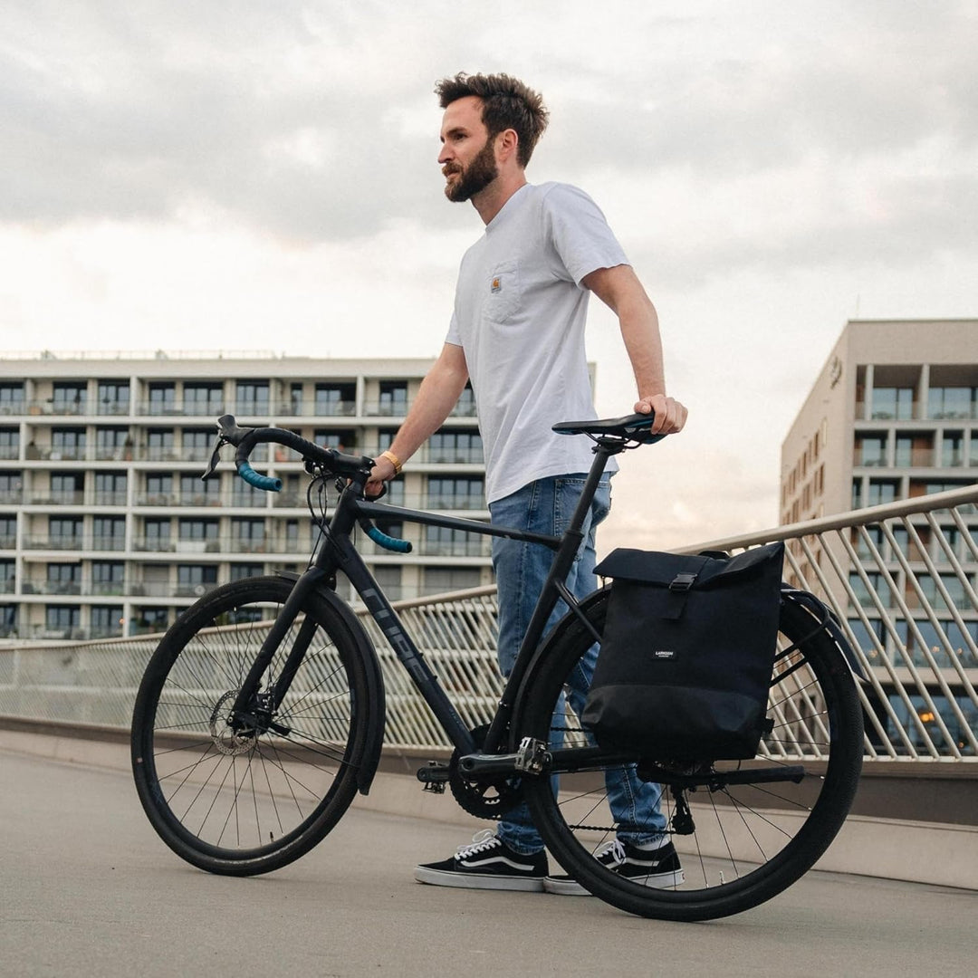 LARKSON Fahrradtaschen für Gepäckträger Damen &amp; Herren Anthrazit - Tammo Bike - 2 in 1 Fahrrad Tasch