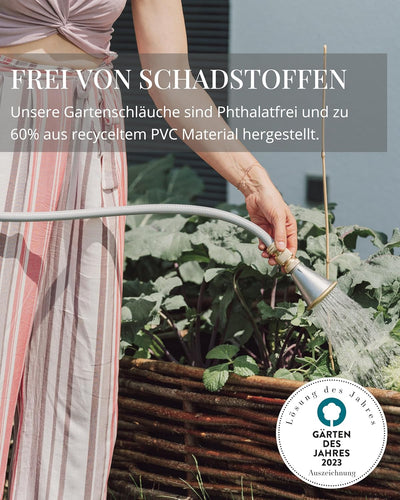LIVLIG Gartenschlauch 30m, Gartenschlauch 1/2 Zoll Made in Germany, Wasserschlauch 30m aus recycelte