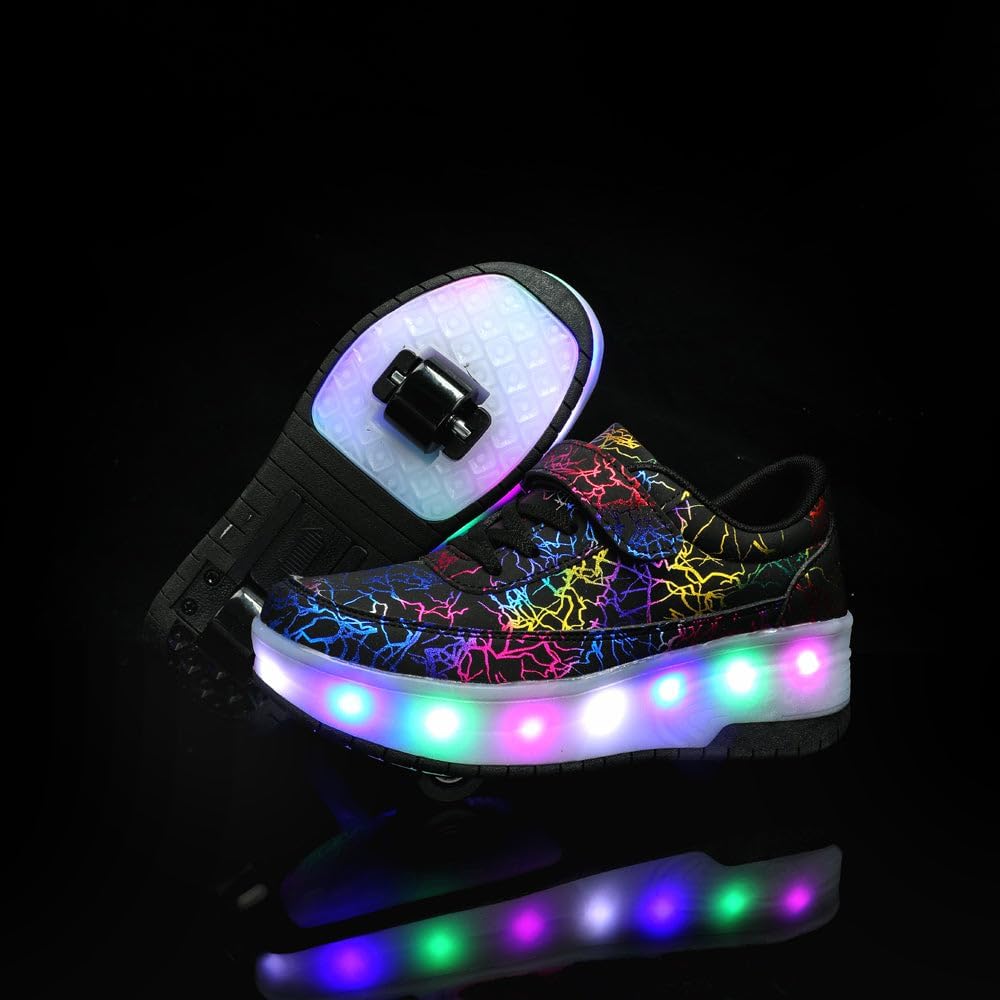 HUSKSWARE Rollschuhe Schuhe Jungen Mädchen Mit 4 Rollen Skateboardschuhe, verstellbar Jugend Schuhe
