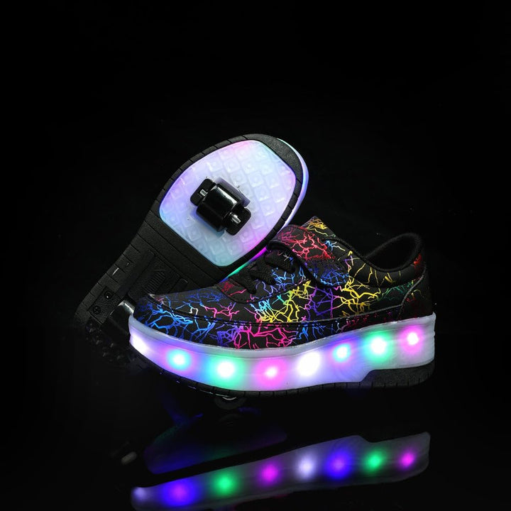 HUSKSWARE Rollschuhe Schuhe Jungen Mädchen Mit 4 Rollen Skateboardschuhe, verstellbar Jugend Schuhe