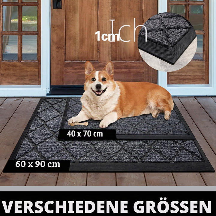 Qingbei Rina Fussmatten für den Aussenbereich, strapazierfähig, 40 x 70 cm, Vordertürmatte, Aussenei