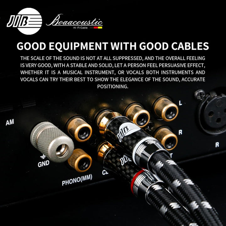 BOAACOUSTIC JIB Hiend Audiophiles 2x cinch auf 2x cinch Stereo Audio Cable 2RCA Male to 2RCA Male Fü