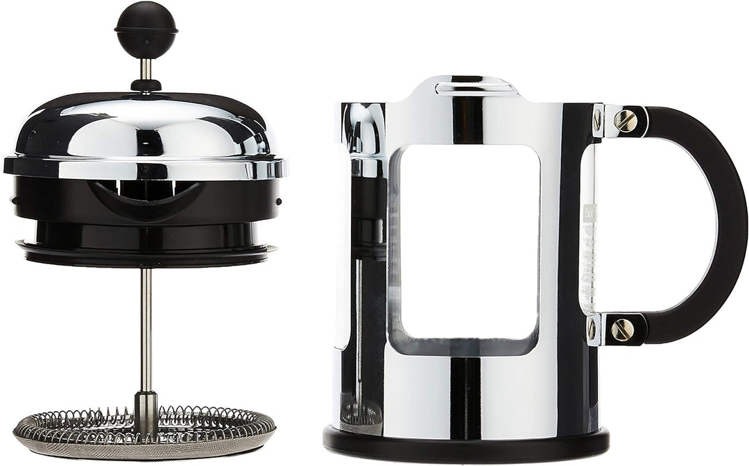 Bodum CHAMBORD Kaffeebereiter (French Press System, Auslaufschutz, Edelstahlrahmen, 0,5 liters) glän