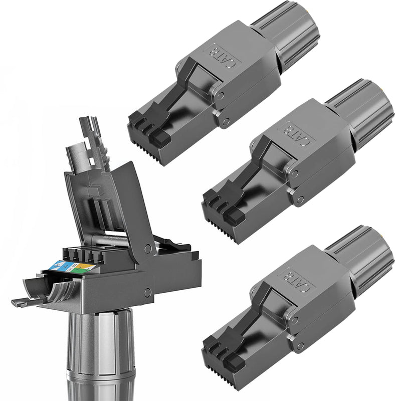 RedStar24 RJ45 Stecker Werkzeuglos CAT 7 CAT 8 Netzwerkstecker für Verlegekabel CAT8 CAT7 CAT6a LSA