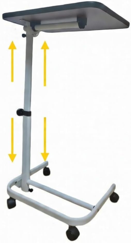 DynaSun Höhenverstellbarer Beistelltisch Pflegebett-Tisch T005 – 64–104 cm, 7-Fach neigbare Tischpla