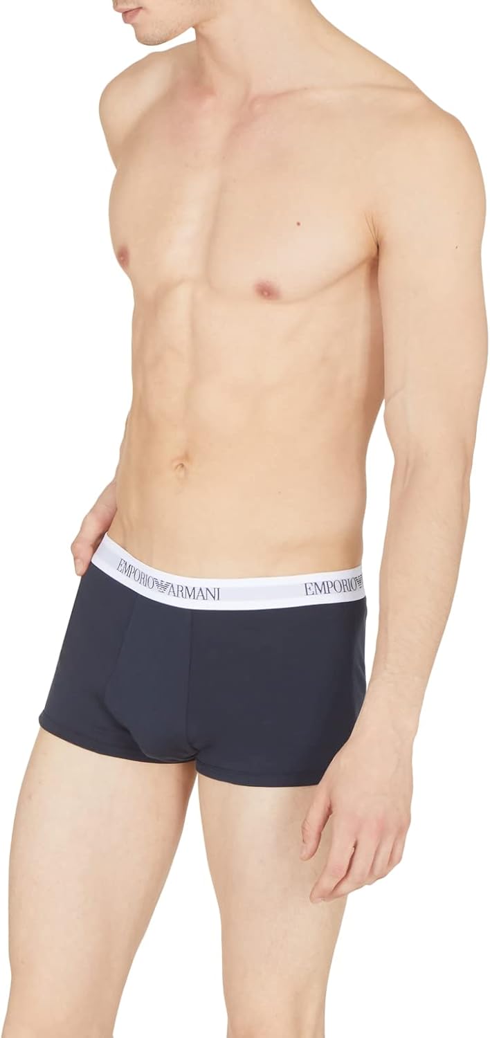 Emporio Armani Herren Trunks (3er Pack) S Marin/Pr.eclips/Whit, S Marin/Pr.eclips/Whit