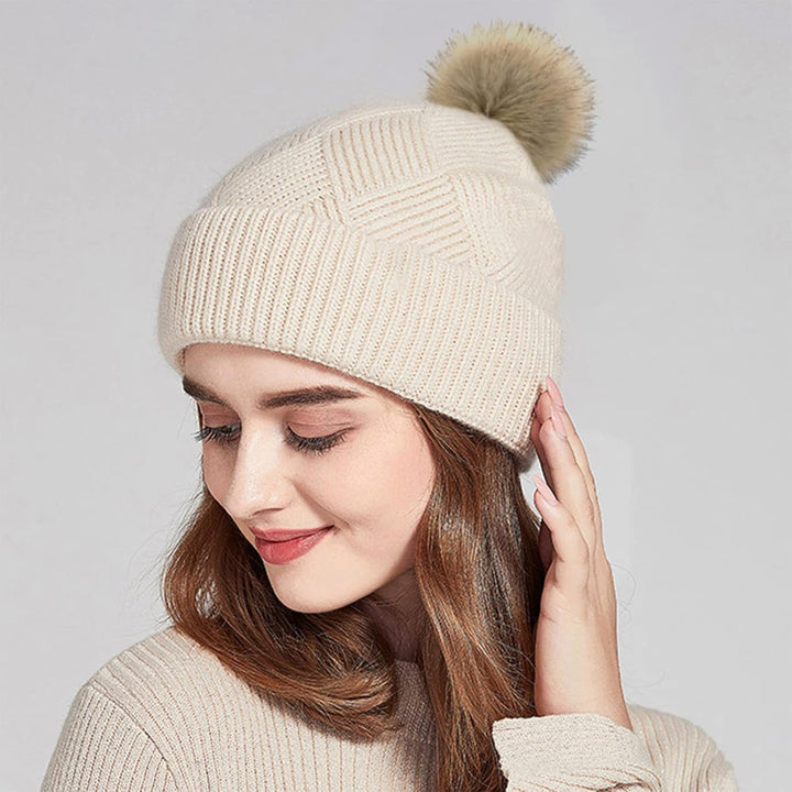 Damen Bommelmütze, Schals, Handschuhe, Set, Thermo, Winter, warm, Strickmütze, Halswärmer und Touchs