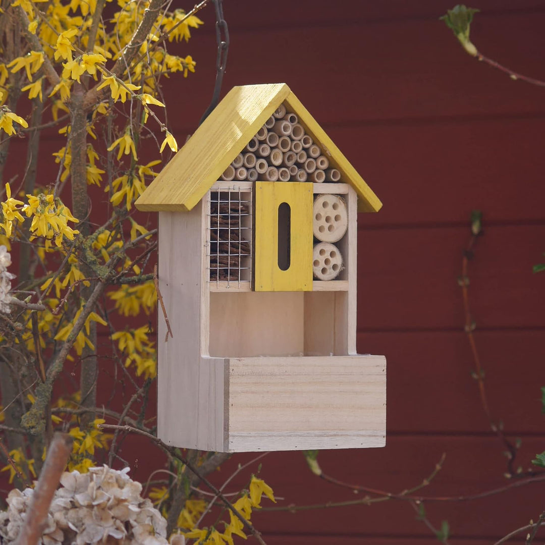 Insektenhotel farbig gelb-Natur bepflanzbar FSC ® 100%, Gelb-Natur