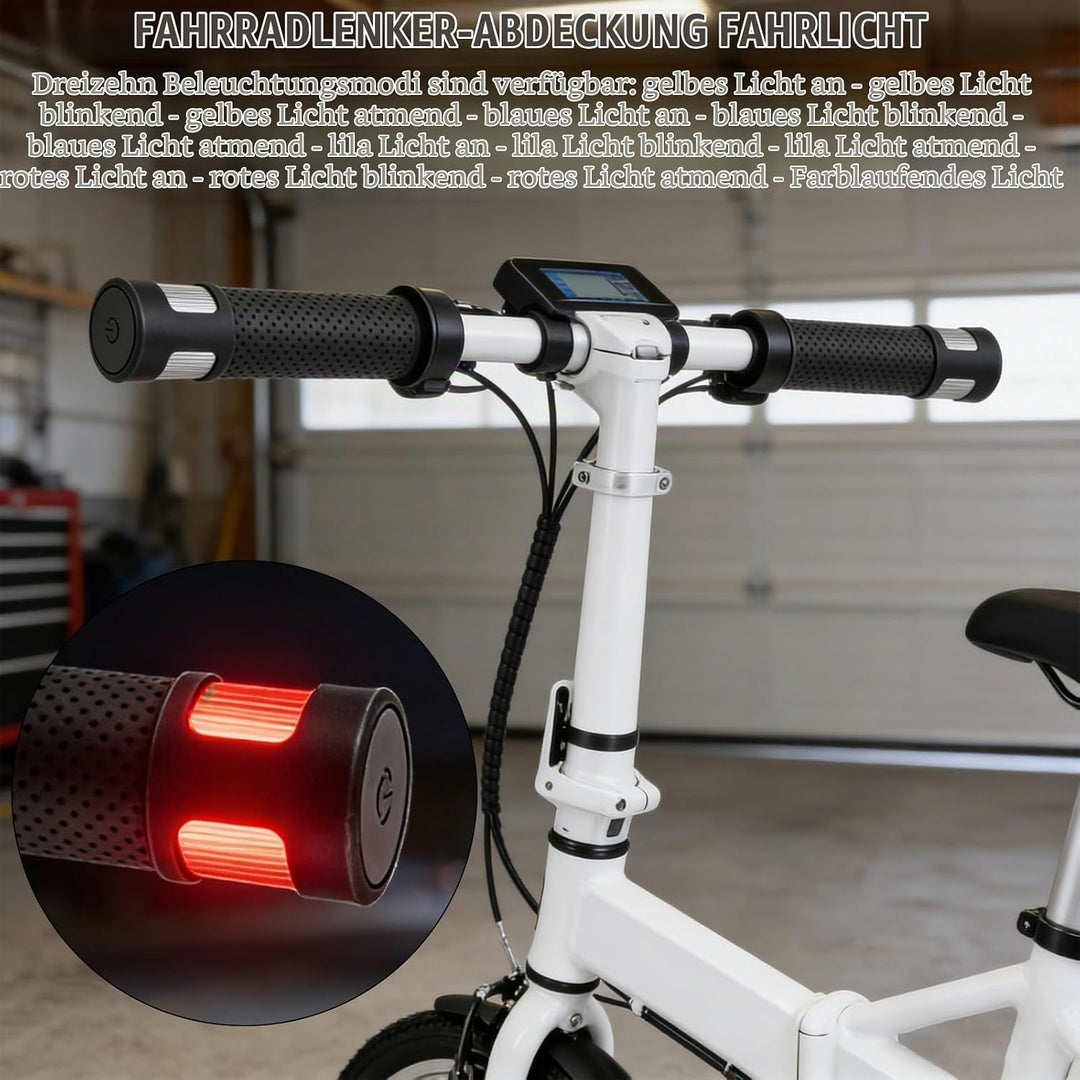 E Scooter Blinker, LED-Lenkerleuchte, Ergonomische Griffe für Elektroroller, Roller Blinklicht Rolle