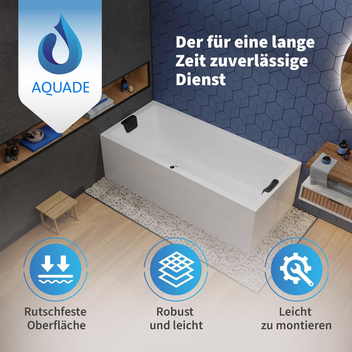 Aquade Acryl Badewanne 190x90 Modell: Ulm - Weiss Badewanne Komplettset 190x90 - Badewannen Mit Wann