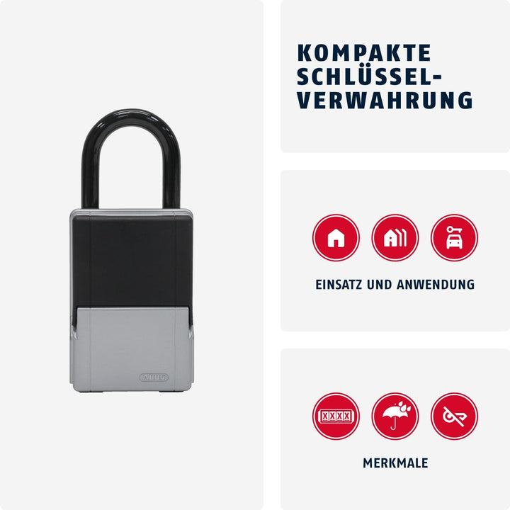 ABUS KeyGarage 737 Mini - Schlüsselbox mit Bügel zur Befestigung - für bis zu 8 Schlüssel oder klein