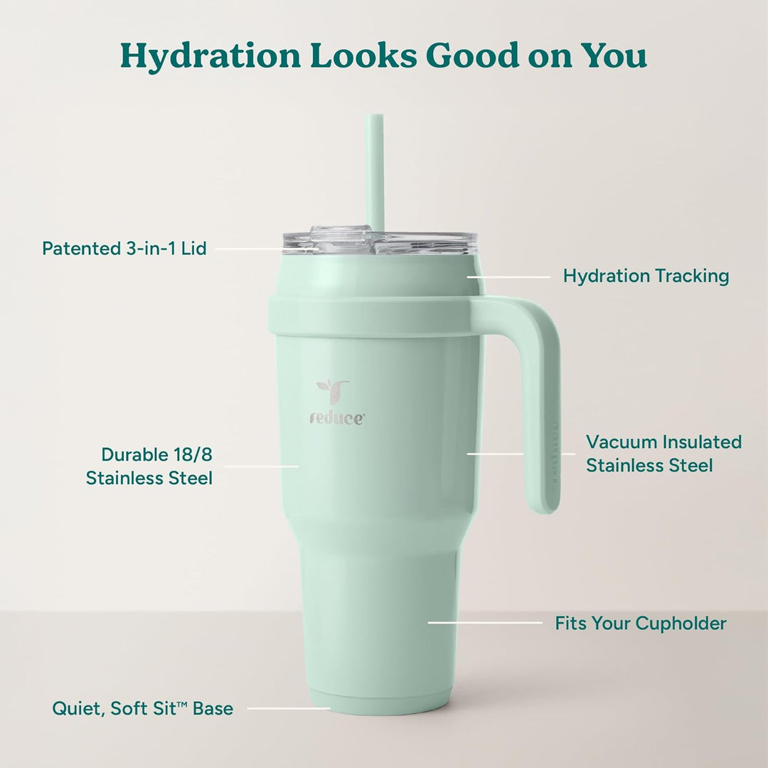 REDUCE Cold1 Becher mit Griff, vakuumisolierte Edelstahl-Wasserflasche für Zuhause, Büro oder Auto,