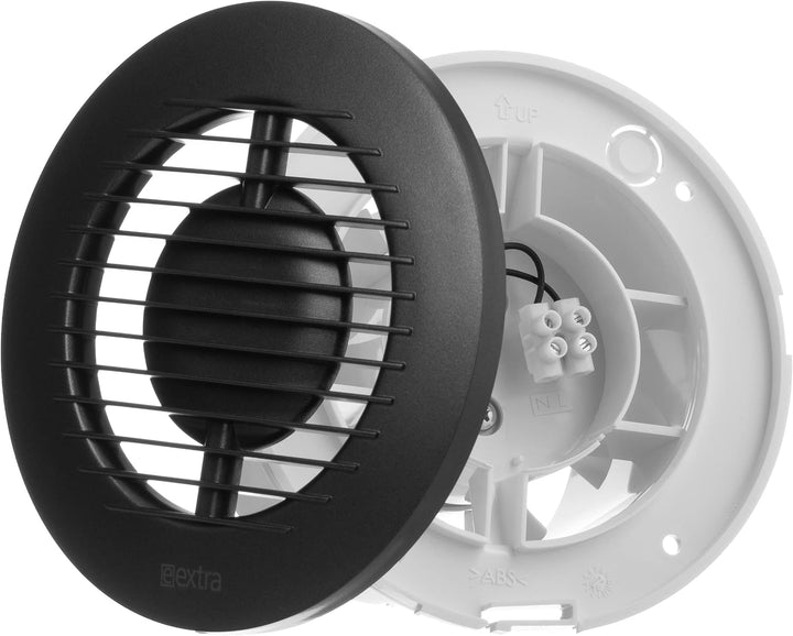 Steinberg14 Ø 100mm Abluftventilator Badlüfter Fan - Anthrazit Rund Ventilator zur Belüftung in Bad