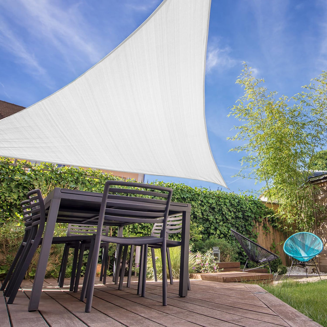 Lumaland Sonnensegel Dreieck | 3 x 3 x 3 Meter Wetterbeständiger Sonnenschutz inkl. Befestigungsseil