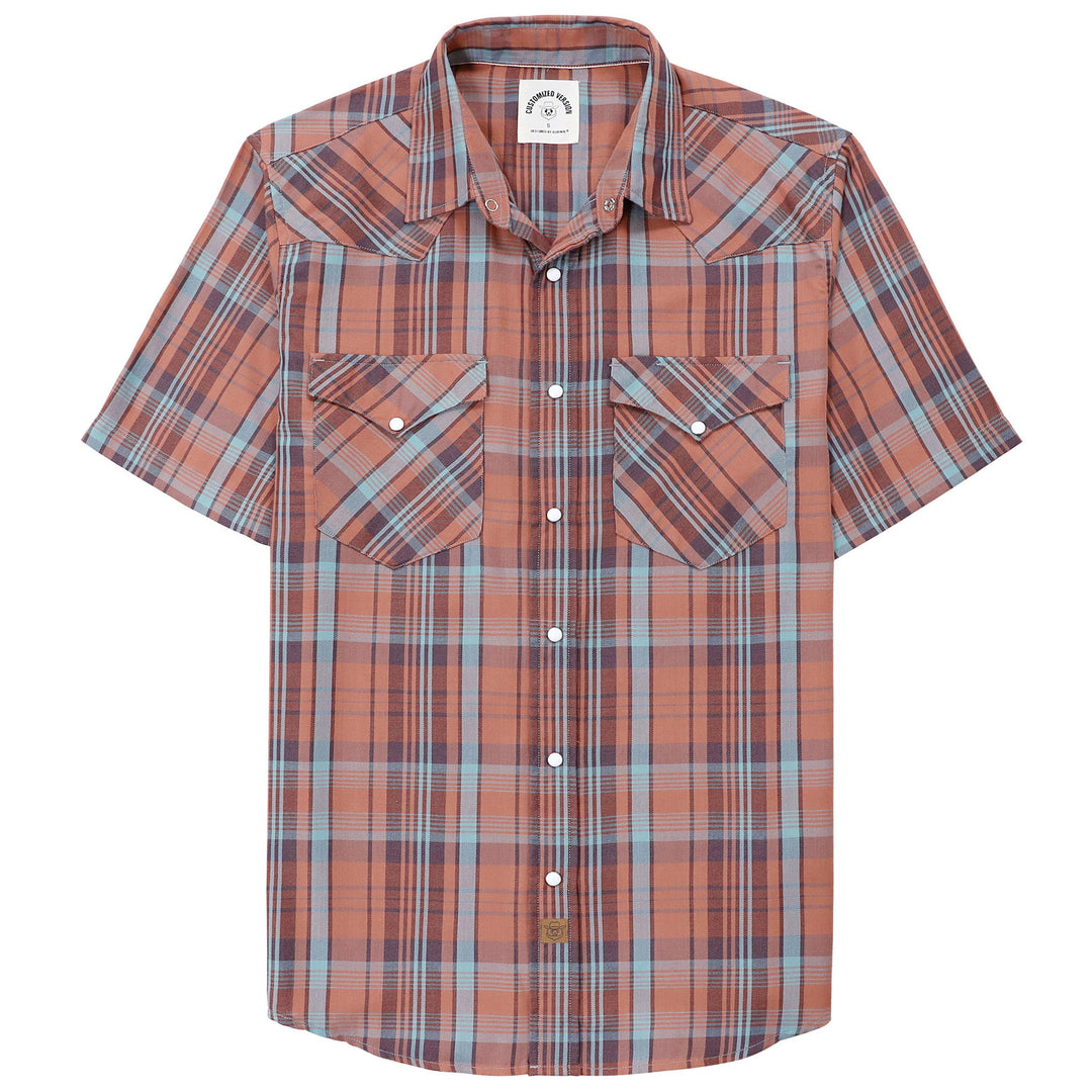 Dubinik® Bambusfaser Kurzarmhemd Herren Freizeithemden Für Herren Druckknöpfe Cowboy Vintage Western