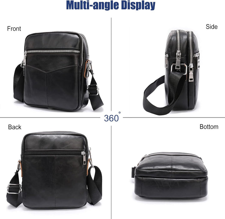 FANDARE Umhängetasche für Herren Schultertasche Leder Taschen Männer Hängetasche Herren Arbeitstasch