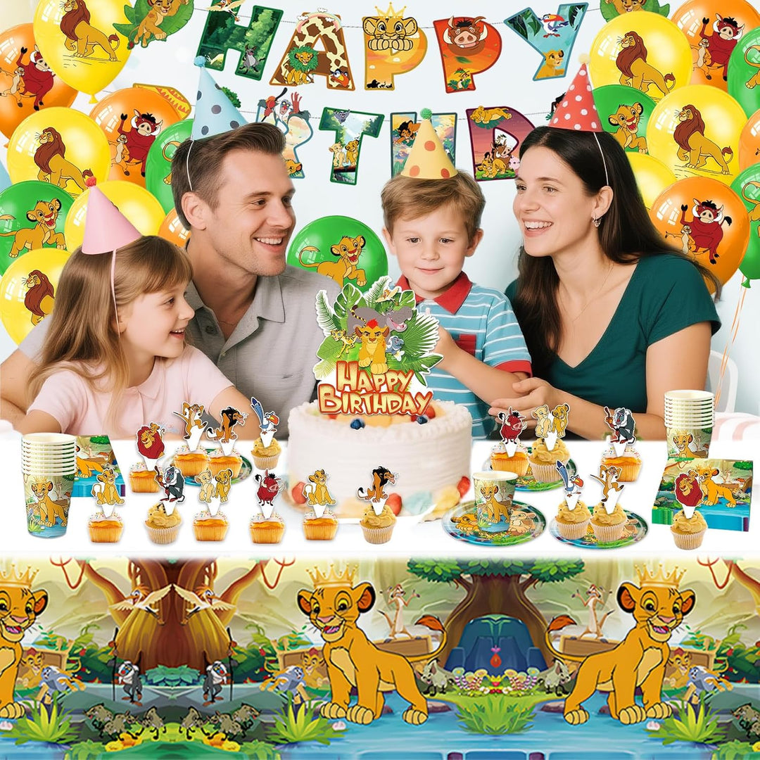 Pappteller Kindergeburtstag Deko König- Löwen Geburtstag Geschirr Set Geburtstagsdeko Partygeschirr
