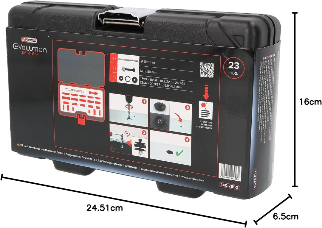 KS Tools 140.2650 Lochstanzen-Satz für PDC-Sensoren, 23-tlg
