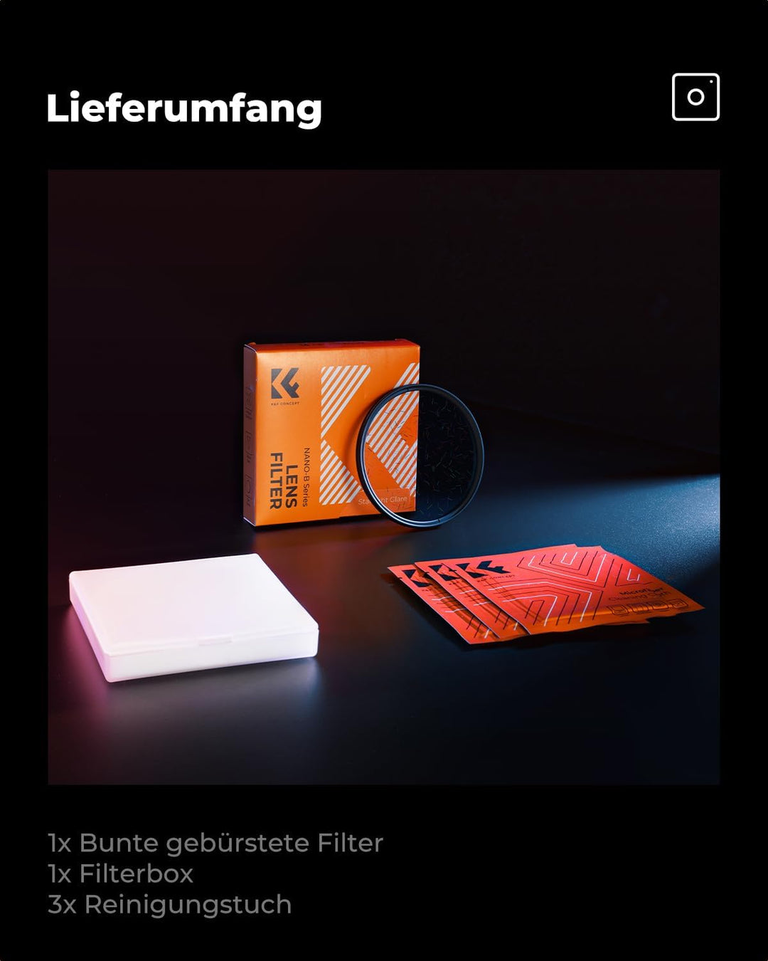 K&F Concept Nano B-Serie Prisma Filter 77mm Buntes Sternenlicht Gebürstet Anamorphe Filter, 77mm