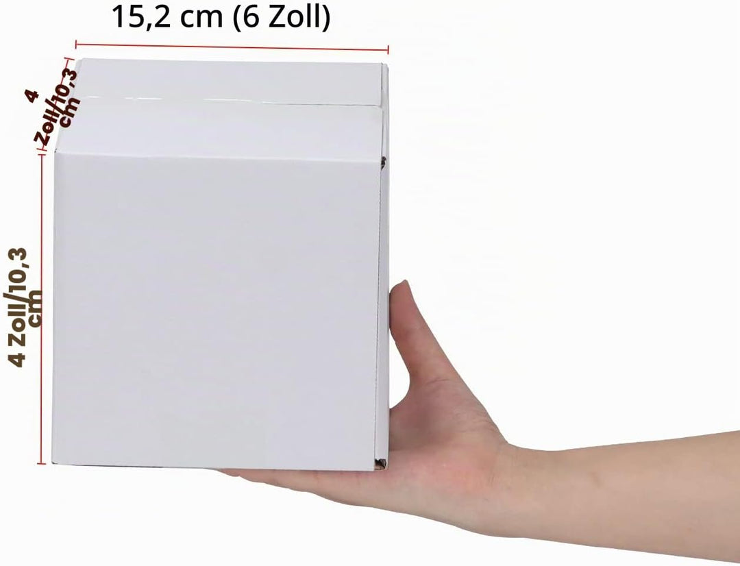 EYMPEU 40 Stück 15,3x15,3x15,3cm Weisse Versandkarton, Kartons für kleine Gegenstände, Spielzeug, Sc