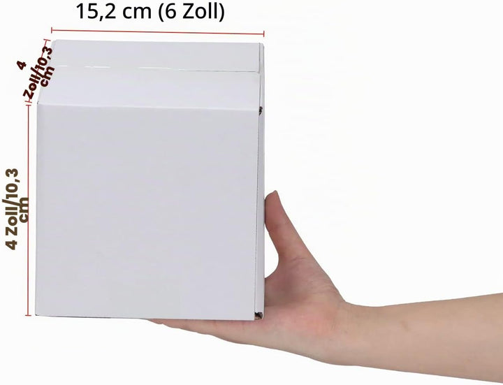 EYMPEU 40 Stück 15,3x15,3x15,3cm Weisse Versandkarton, Kartons für kleine Gegenstände, Spielzeug, Sc