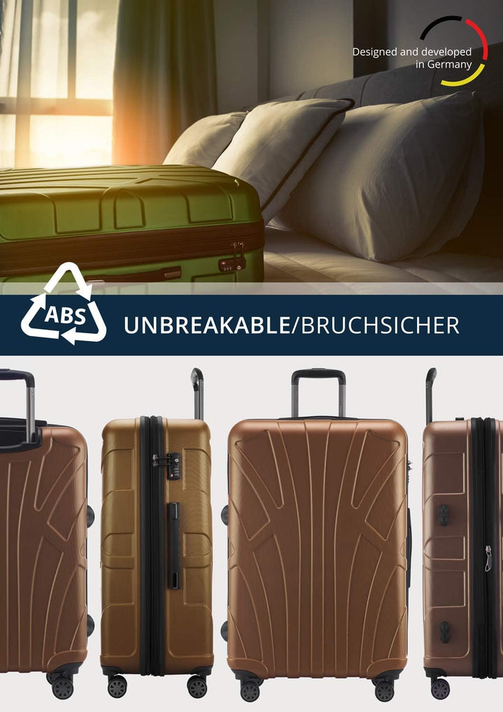 suitline - Grosser Hartschalen-Koffer Koffer Trolley Rollkoffer XL Reisekoffer, TSA, 76 cm, ca. 96-1