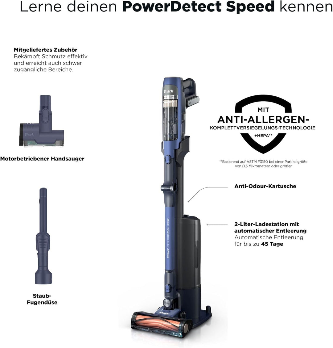 Shark Detect Speed Clean & Empty Pet Pro Akku-Staubsauger, Reverse Clean, bis zu 60 Minuten Laufzeit