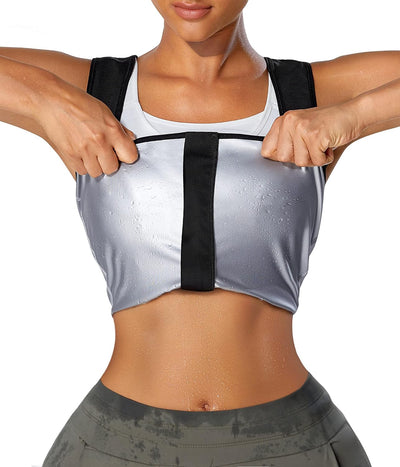 Bingrong Damen Sauna Effekt Anzug Sauna Weste Unterbrust Korsett Bauchweg Sauna Thermo Tank Top Fitn