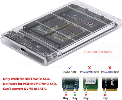 NFHK Dual NGFF B+M-Key M.2 SSD Karte JOBD Raid0 Span Bridge zu USB3.0 Typ-C USB-C 2.5Zoll SATA Combo