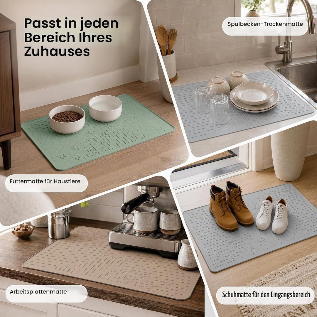 OHMO Katzenklo Matte aus Premium-Silikon 60x40cm, wasserdicht und BPA-frei Katzentoilettenmatte, ein