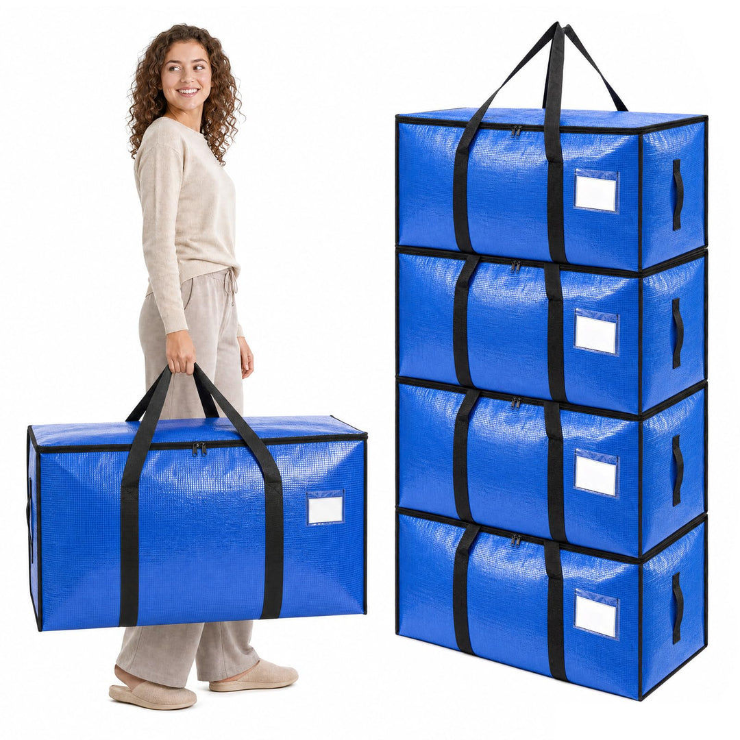 NEVERLAND Aufbewahrungstasche 4er 95L 69 x 36 x 38 cm blau Umzugskarton