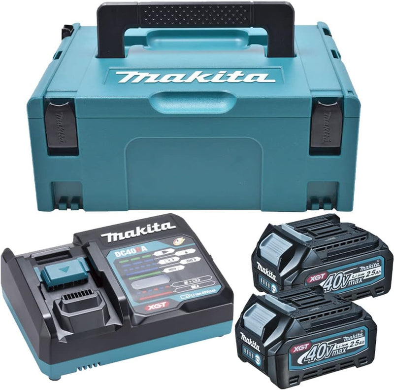 Makita TD001GD201 Akku-Schlagschrauber 40V max. / 2,5 Ah, 2 Akkus + Ladegerät im MAKPAC Petrol mit 2