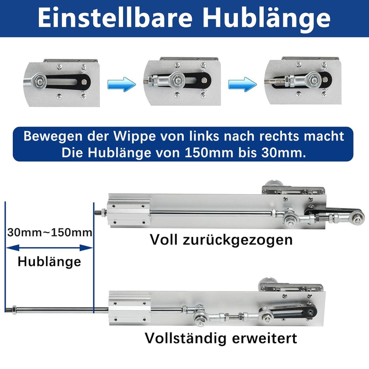 Hubkolbenmotor Linearaktuator DC 24V Hub 3-15cm 160rpm Maximaler Schub 13kg mit Drehzahlregler (24V1