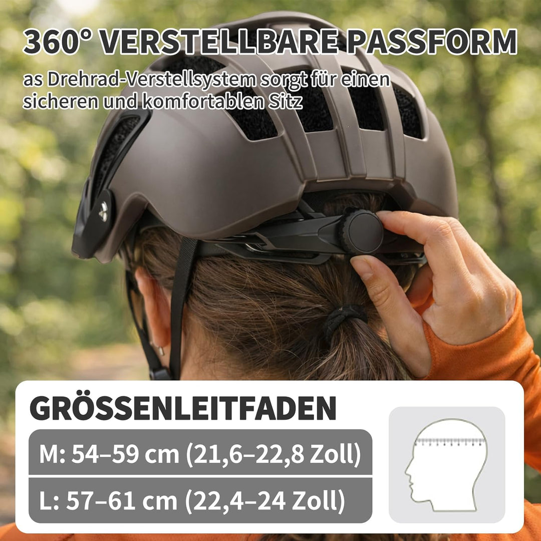 Shinmax Fahrradhelm für Herren Damen, Fahrrad Helm mit Beweglich Visier Titan M(54-58CM), Titan M(54