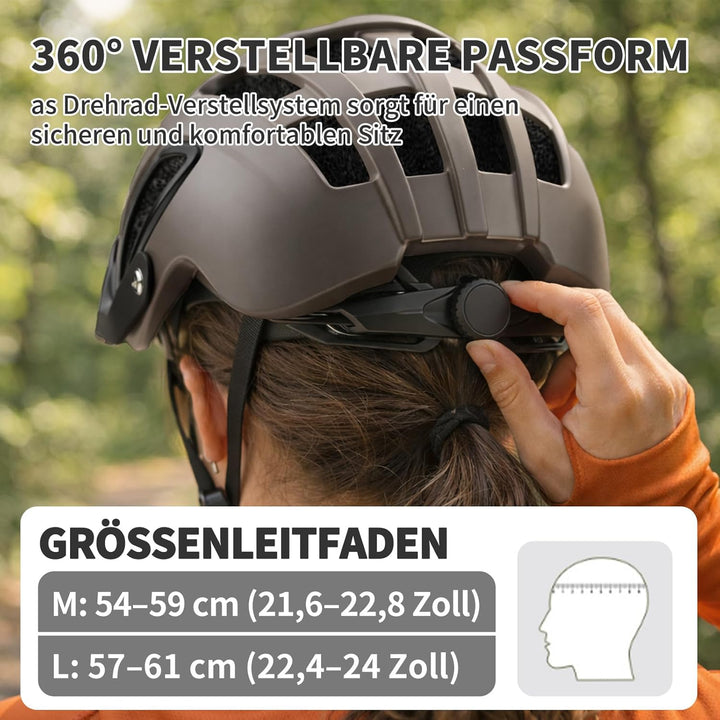Shinmax Fahrradhelm für Herren Damen, Fahrrad Helm mit Beweglich Visier Titan M(54-58CM), Titan M(54
