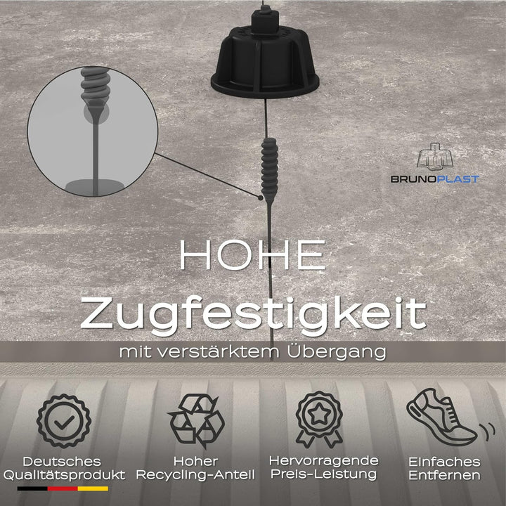 Brunoplast NIVIFIX 250x Gewindelaschen PRO für 1 mm Fugen (Standard/linear), Nivelliersystem zum Ver