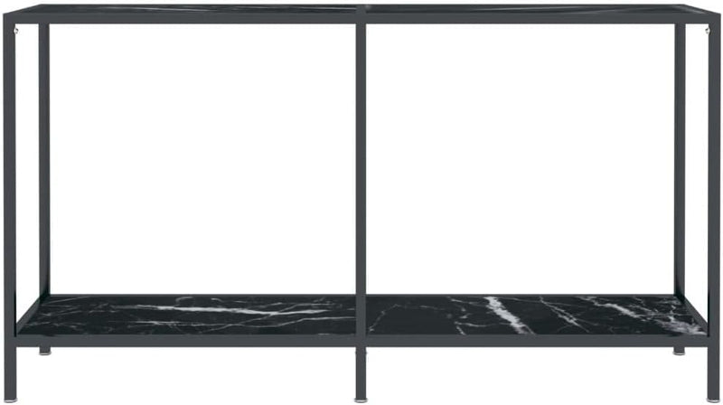 Bussandri Exclusive - Konsolentisch Schwarz 140x35x75,5 cm Hartglas