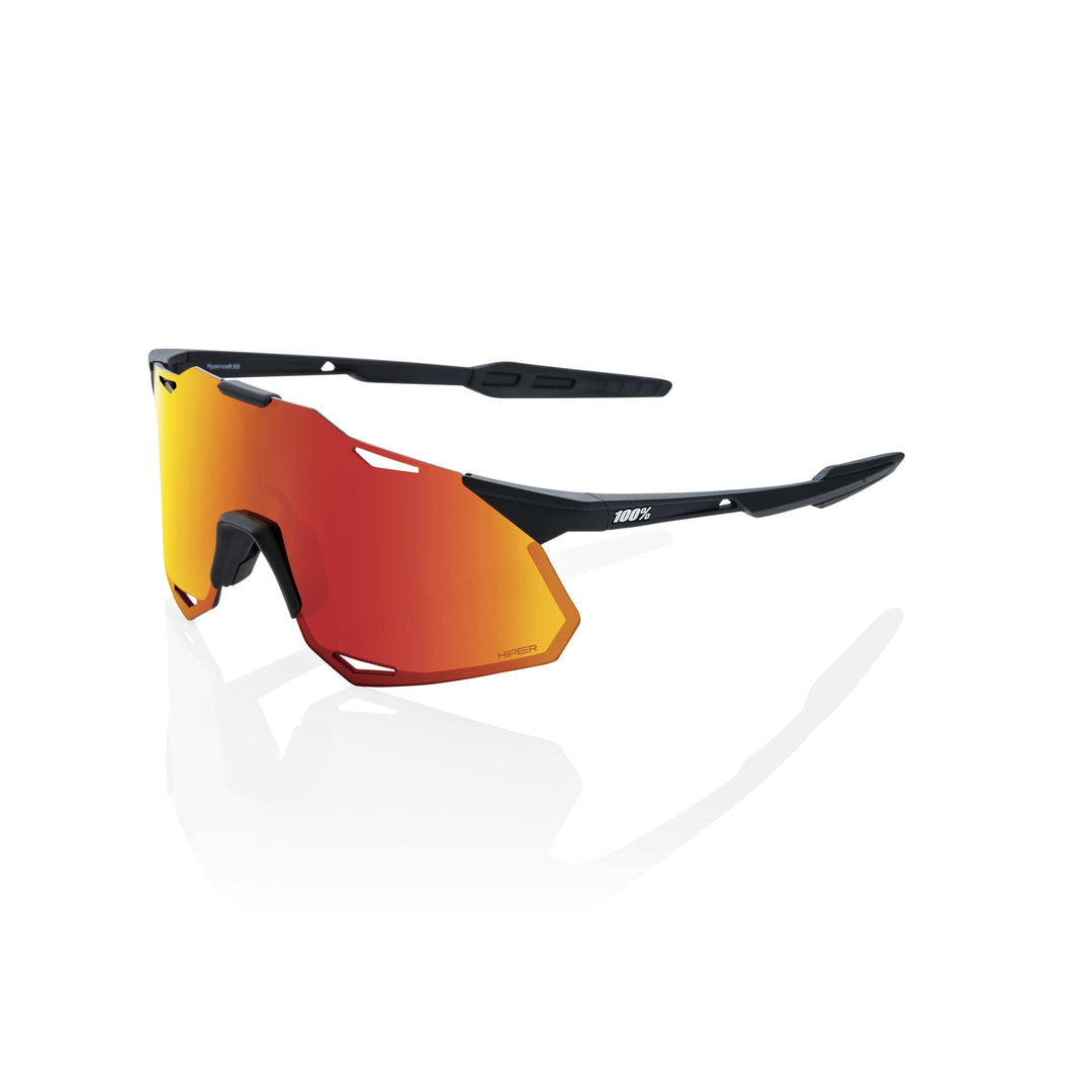 100% GAFAS HYPERCRAFT XS - Soft Tact Black - Hiper Red Multilayer Mirror Linsen, 196261016352, Einhe