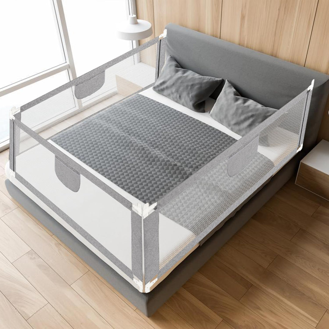 Ansobea 200cm Rausfallschutz Bett Rausfallschutz Kinderbett｜Bettschutzgitter für Kinder｜Bettschutzgi