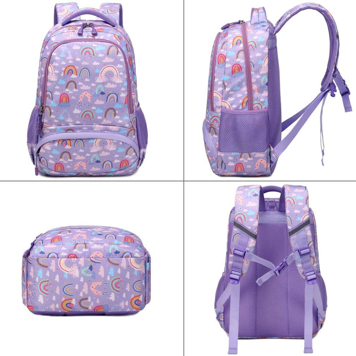 Schulrucksack Kinder Mädchen Regenbogen Rucksack Leichtgewicht Schultasche für Mädchen Teenager Back