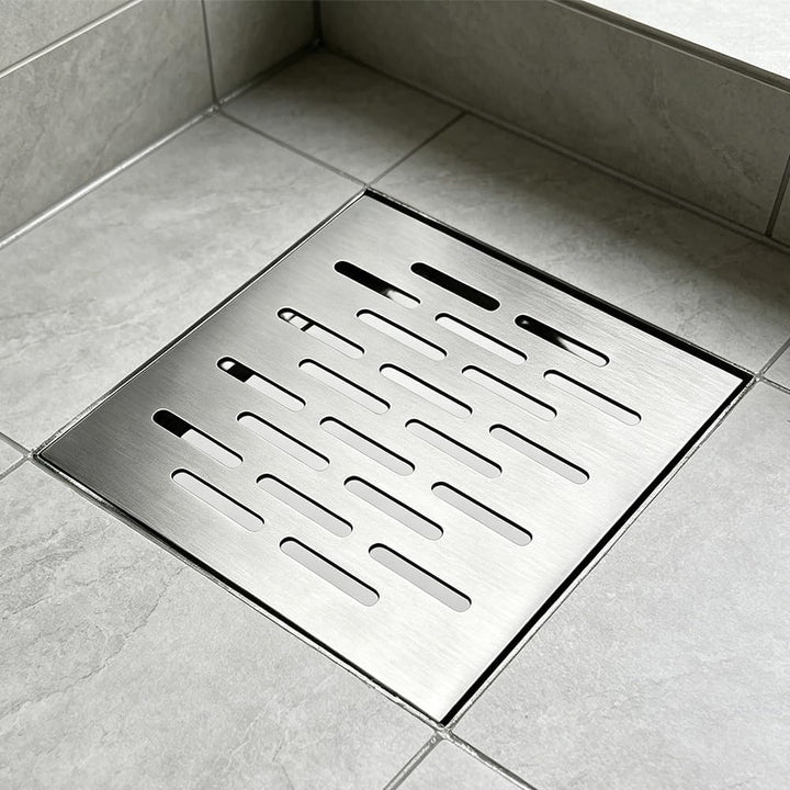 150 x 150 x 20 mm Edelstahl Bodenablaufdeckel mit Rahmen, Kanalrost