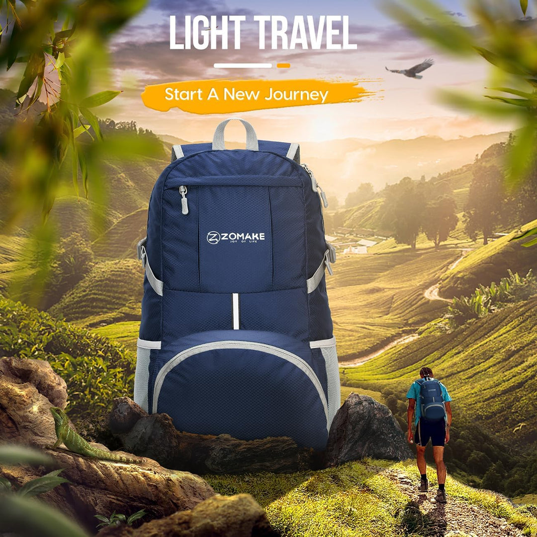 ZOMAKE 35 L Leicht Faltbarer Rucksack Packbare Backpacks, Kleiner Rucksäcke Wanderrucksack Wasserdic