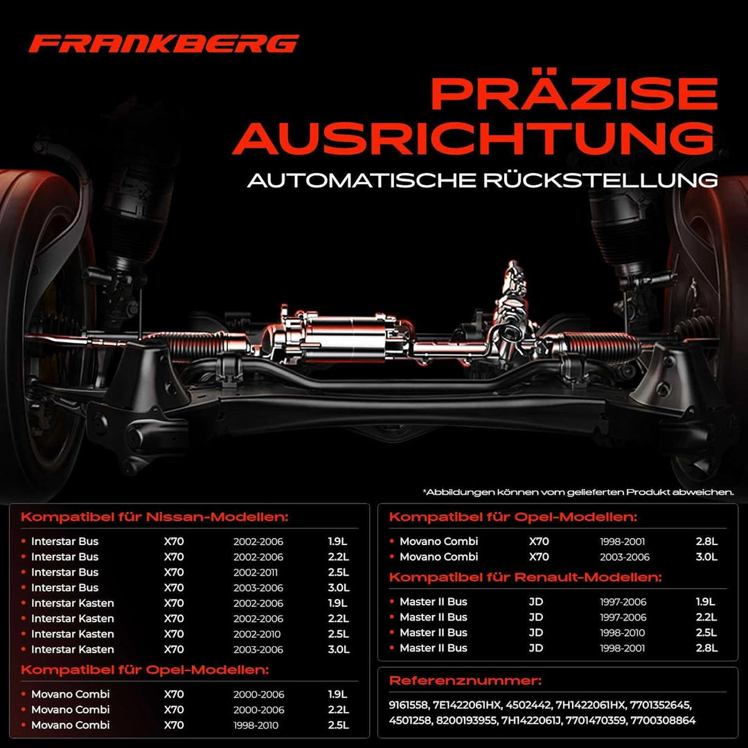 Frankberg Lenkgetriebe Servolenkgetriebe Hydraulisch für Linkslenker Kompatibel mit Interstar X70 1.
