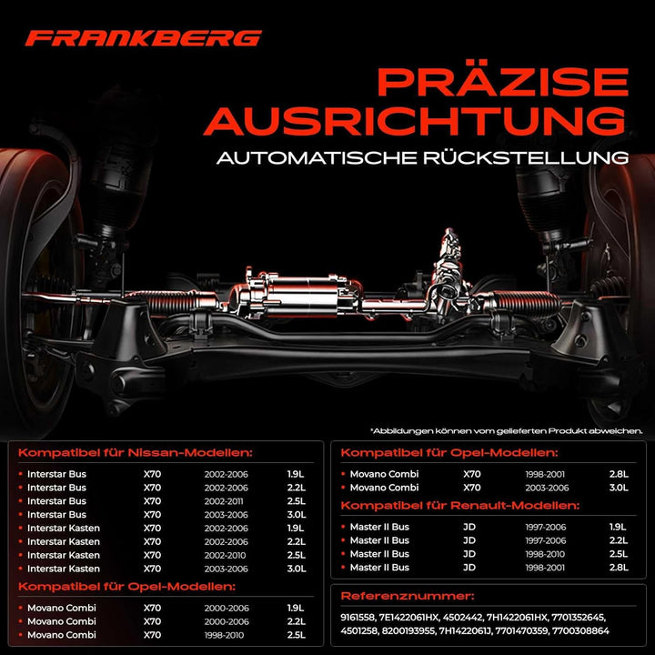 Frankberg Lenkgetriebe Servolenkgetriebe Hydraulisch für Linkslenker Kompatibel mit Interstar X70 1.