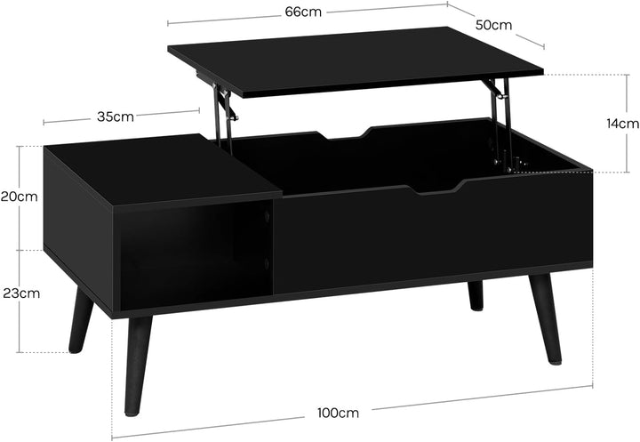 WOLTU Couchtisch höhenverstellbar, Wohnzimmertisch mit Stauraum, Kaffeetisch Beistelltisch Sofatisch