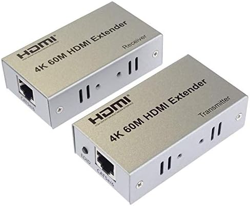 PremiumCord 4K HDMI Extender bis zu 60m über Patchkabel Cat5e / Cat6, LAN Kabel, Metallgehäuse, Komp