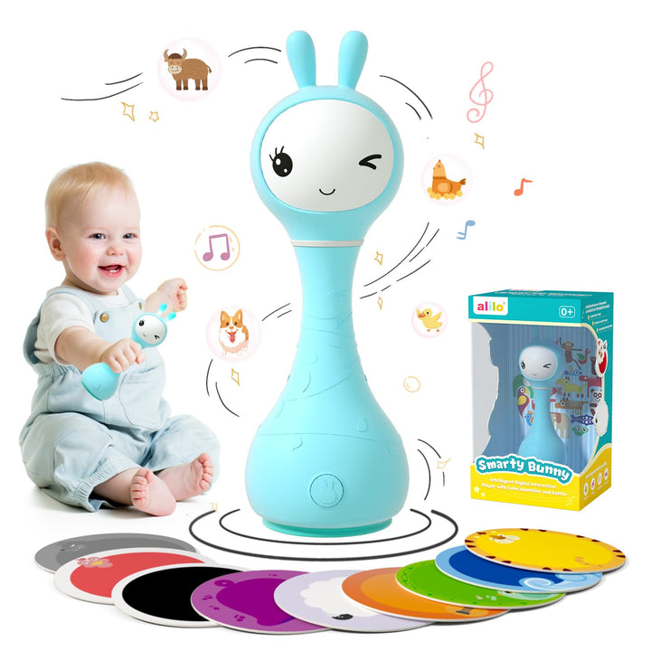 alilo Smarty Bunny Baby Rasseln, Montessori Spielzeug ab 0 3 6 12 18 24 Monate, Musikalisches Babysp