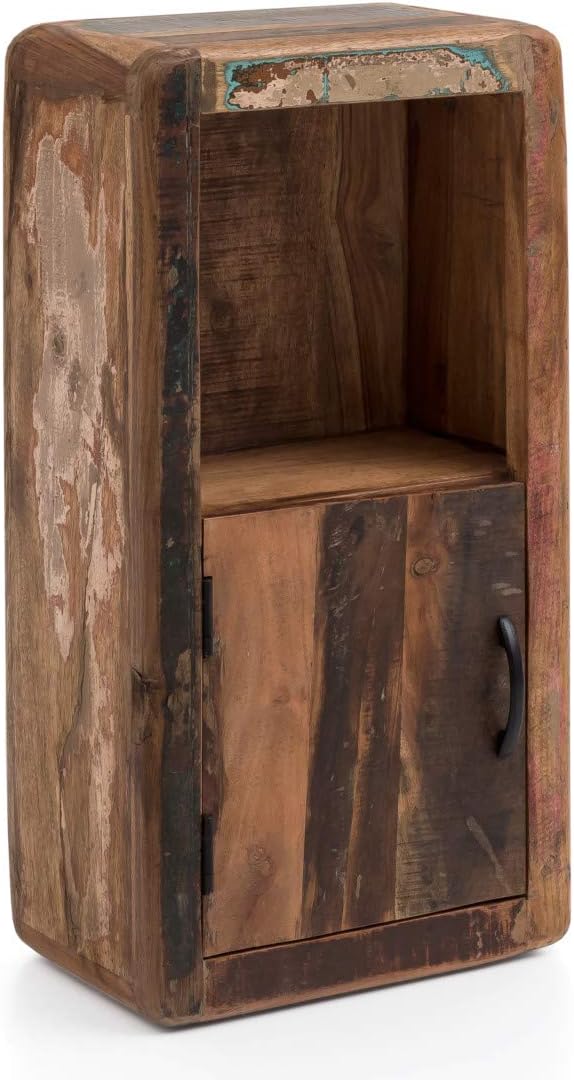 Woodkings® Bad Hängeschrank Kalkutta mit Fach recyceltes Holz bunt rustikal Hängebad Badhochschrank