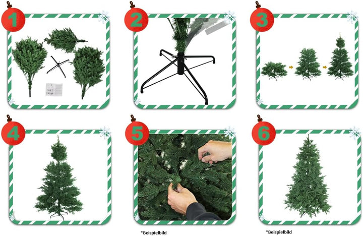 RS Trade 1101 120 cm Weihnachtsbaum PVC künstlich (Ø ca. 76 cm) mit 446 Spitzen - PREIS-LEISTUNGSSIE